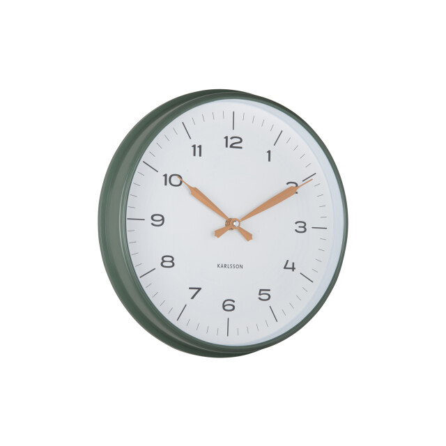 Karlsson wandklok modern factory jungle green & ochre yellow- Ø30cm 3062084 large