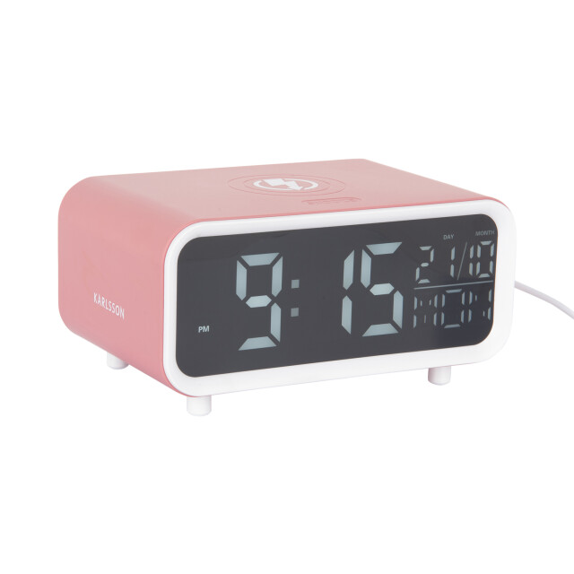 Karlsson wekker chunky led w. phone charger rose tan 3064842 large