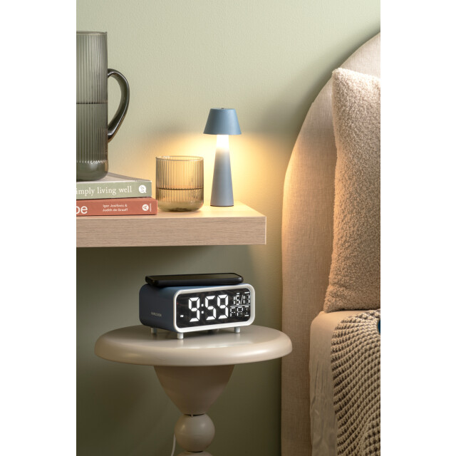 Karlsson wekker chunky led w. phone charger classic blue 3064840 large