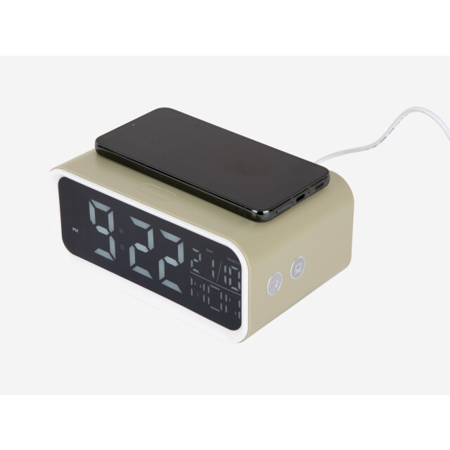 Karlsson wekker chunky led w. phone charger tea green 3064841 large