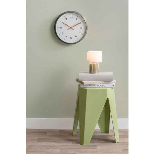 Karlsson wandklok modern factory jungle green & ochre yellow- Ø30cm 3062084 large