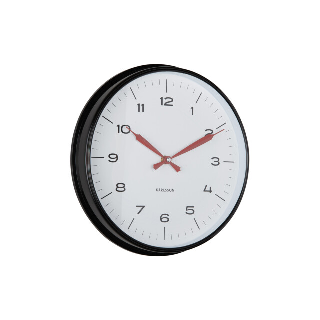 Karlsson wandklok modern factory black & bright red- Ø30cm 3062082 large