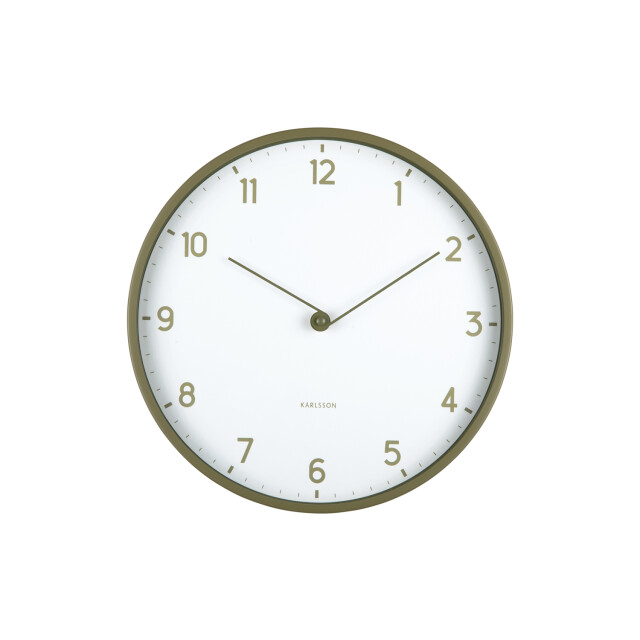 Karlsson wandklok sencillez army green- Ø30cm 3062087 large