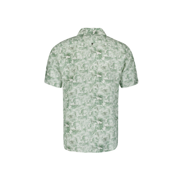 No Excess Shirt short sleeve allover printed with linen dessin 5319.29.0005 large