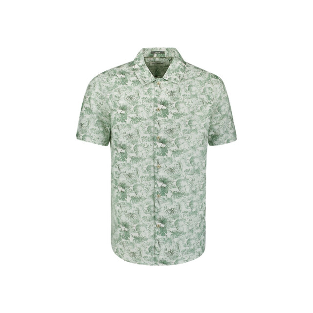 No Excess Shirt short sleeve allover printed with linen dessin 5319.29.0005 large