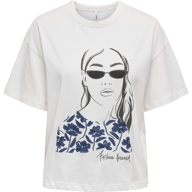 Only Onltenna s/s girl top box jrs cloud dancer/fashion 15347020-177922001 large
