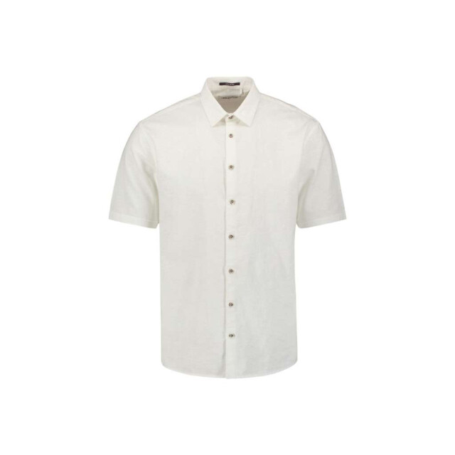 No Excess Shirt short sleeve solid h linen white 27480321SN-010 large