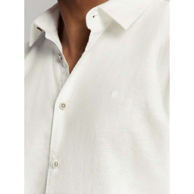 No Excess Shirt short sleeve solid h linen white 27480321SN-010 large