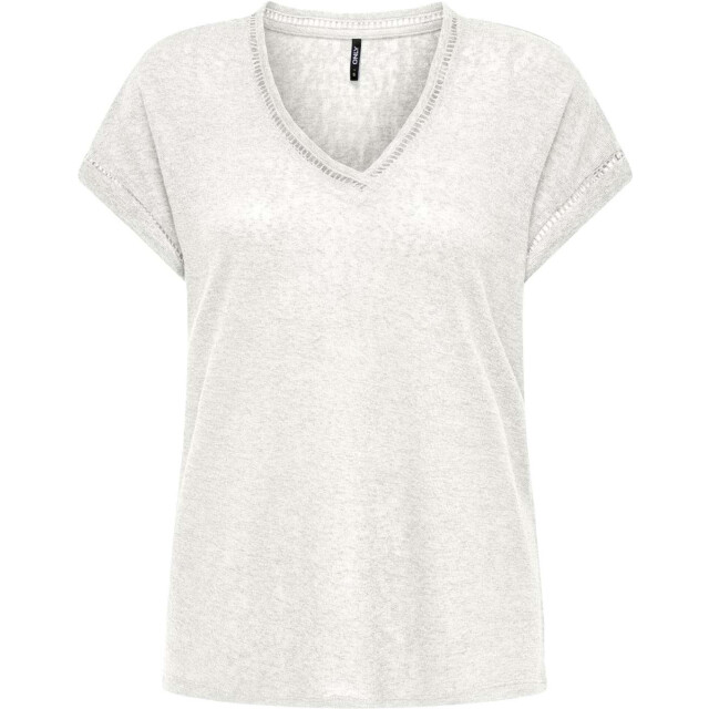 Only Onlpenny s/s v-neck top jrs cloud dancer 15320072-177922 large