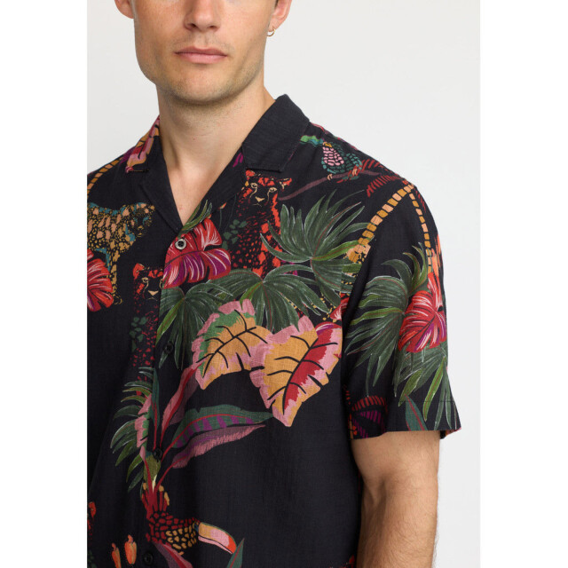 Revolution Short sleeved cuban shirt black 3167 Cuban-Black large