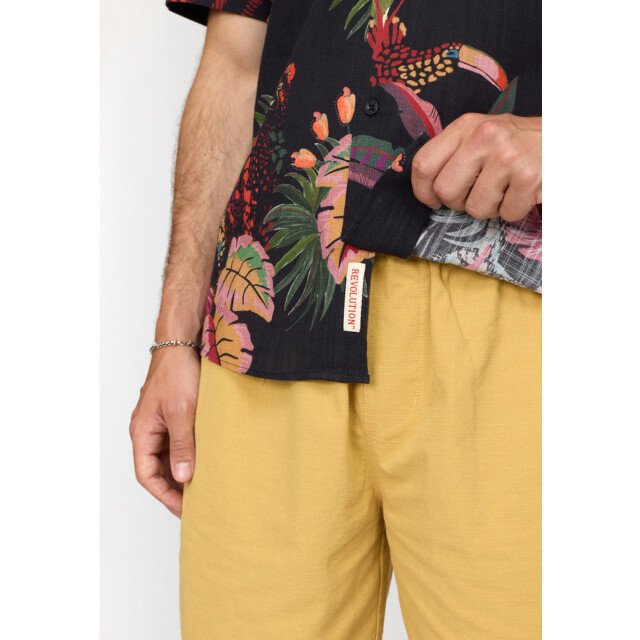 Revolution Short sleeved cuban shirt black 3167 Cuban-Black large