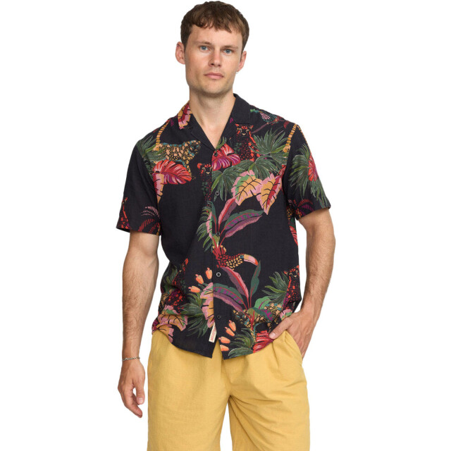 Revolution Short sleeved cuban shirt black 3167 Cuban-Black large