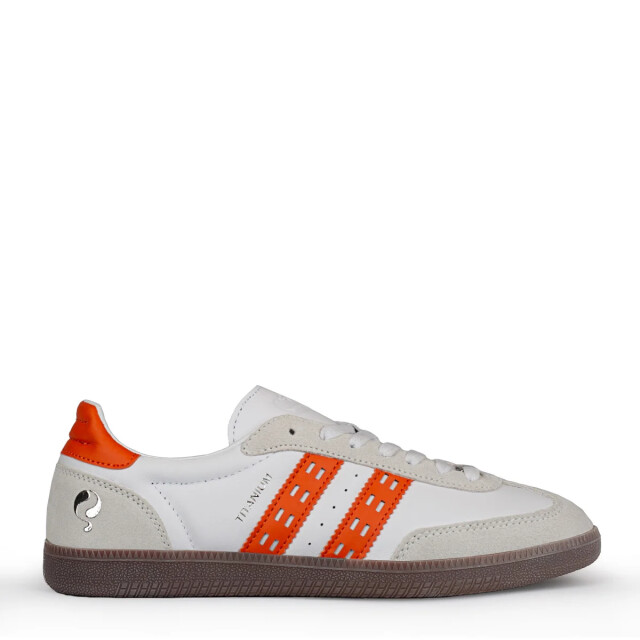 Q1905 Sneaker titanium wit/oranje QM1243549-000-2 large