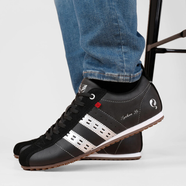 Q1905 Sneaker typhoon sp zwart/zilver/rood QM1244809-199-2 large