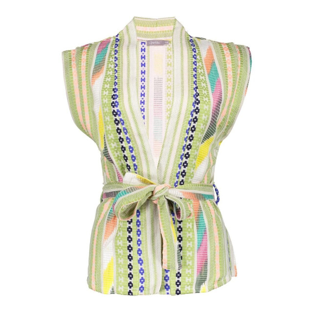 Geisha 55066-21 530 sleeveless vest woven fancy green/lime 55066-21 530 large