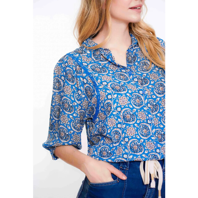 Geisha 53224-20 blouse blue / off white 53224-20 Blouse Blue / off white large