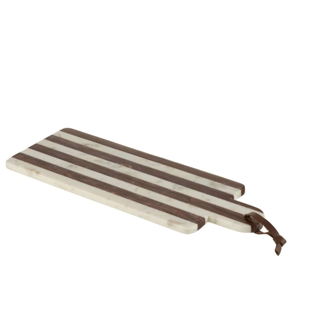 J-Line Serveerplank rechthoekig streep marmer wit large 34190 large