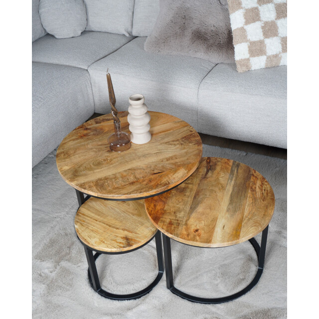 Home67 Salontafel set van 3 industriële salontafelset erjan mangohout 2648113 large