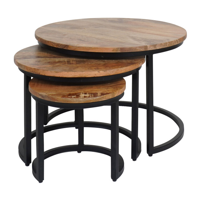 Home67 Salontafel set van 3 industriële salontafelset erjan mangohout 2648113 large