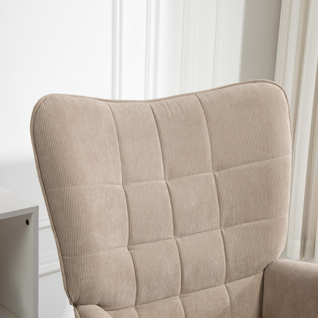 4goodz Homcom oor-fauteuil met voetenbank ribfluweel optiek - 3170809 large