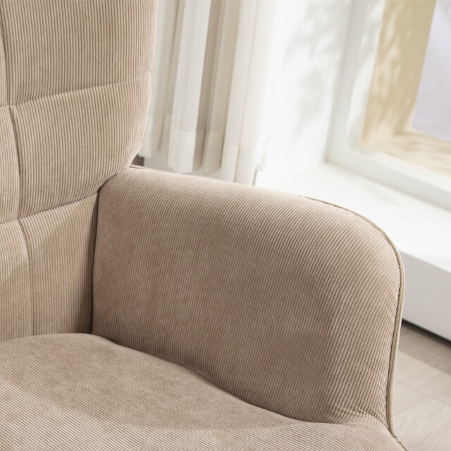 4goodz Homcom oor-fauteuil met voetenbank ribfluweel optiek - 3170809 large