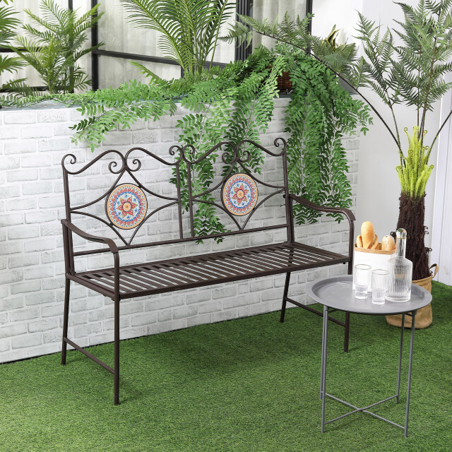 4goodz Tuinbank 2-zits in vintage design met mozaïekstenen 3170810 large