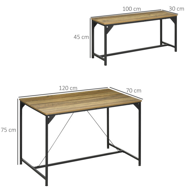 4goodz Eetkamerset industrieel design 3-delig voor 4 personen eettafel met 2 3170979 large