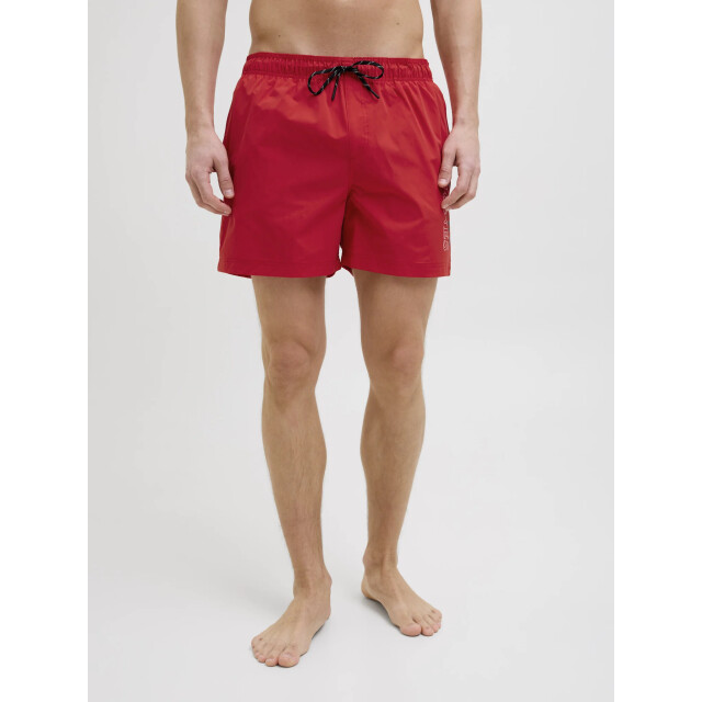 Jack & Jones Heren zwemshort jpstmaui double logo effen 12272799-True Red large