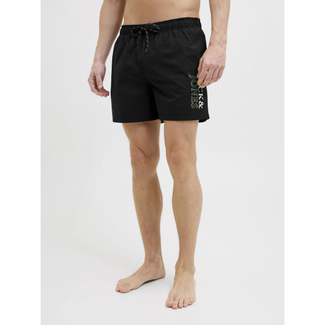 Jack & Jones Heren zwemshort jpstmaui double logo effen 12272799-Black large