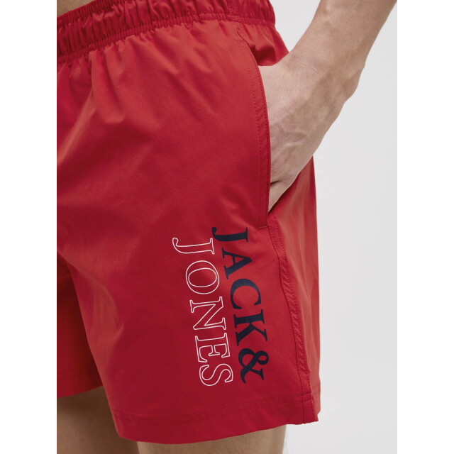 Jack & Jones Heren zwemshort jpstmaui double logo effen 12272799-True Red large