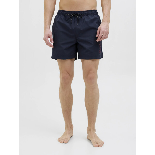 Jack & Jones Heren zwemshort jpstmaui double logo effen donkerblauw 12272799-Navy Blazer large