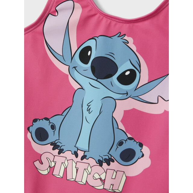 Name It Meisjes badpak nmfmodina stitch ronde hals karmijn 13239640-Carmine Rose large