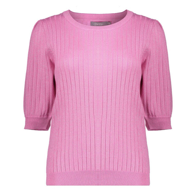 Geisha Pullover rib short sleeves lurex pink 4219.64.0003 large