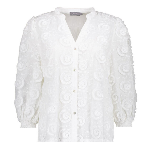 Geisha Blouse fancy circles off-white 4309.02.0004 large