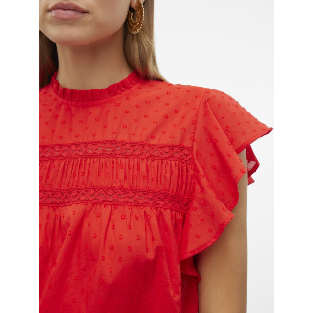 Vero Moda vmtrine sl lace top wvn ga noos 10301205 high risk red 06010.640.0087 large