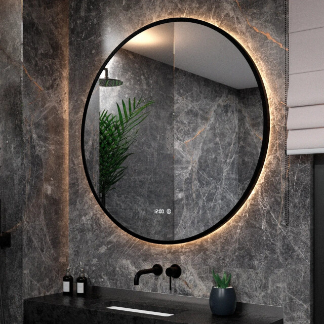 Mirlux Badkamerspiegel 120cm zwart frame 3170926 large