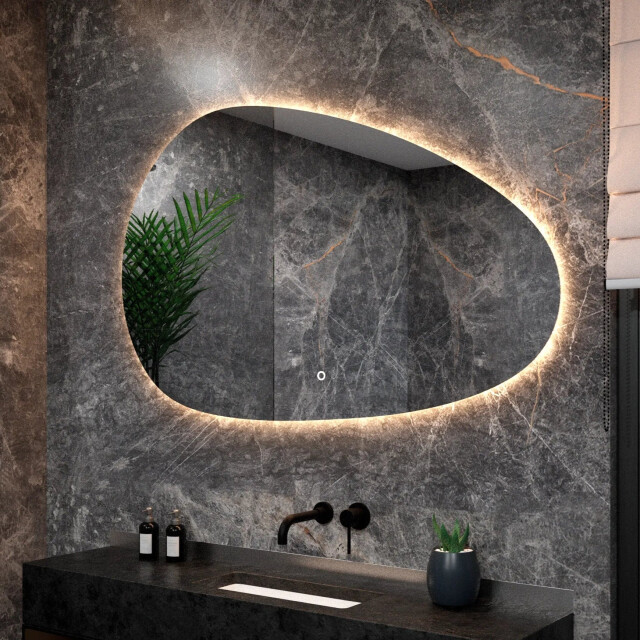 Mirlux Badkamerspiegel 150x93cm asymmetrisch frameloos 3170928 large