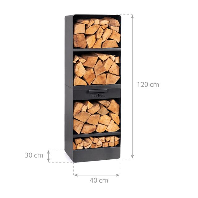CookKing Stalen haardhoutrek vento 40x30x120cm - 3171190 large