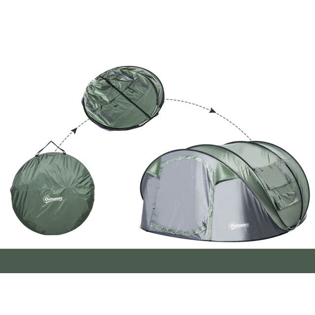 4goodz Outsunny campingtent 3-4 personen koepeltent werptent 263x220x123cm 3171184 large