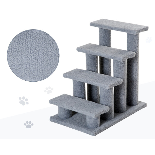 4goodz Pawhut huisdierentrap katten- en hondentrap 4 treden 63,5x43x60cm 3171378 large