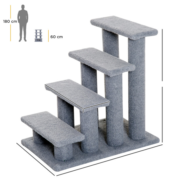 4goodz Pawhut huisdierentrap katten- en hondentrap 4 treden 63,5x43x60cm 3171378 large