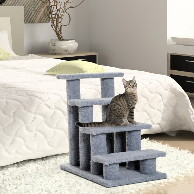 4goodz Pawhut huisdierentrap katten- en hondentrap 4 treden 63,5x43x60cm 3171378 large