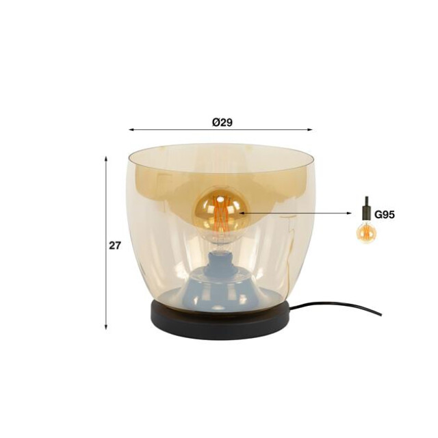 Hoyz vloerlamp up l amberkleurig glas Ø29 3171168 large