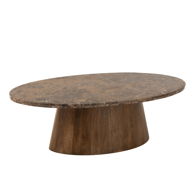 J-Line salontafel ovaal marmer/mangohout 130x68x41cm 2999552 large