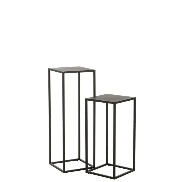 J-Line set van 2 bijzettafels vierkant metaal 30x30x85.2cm 2999744 large