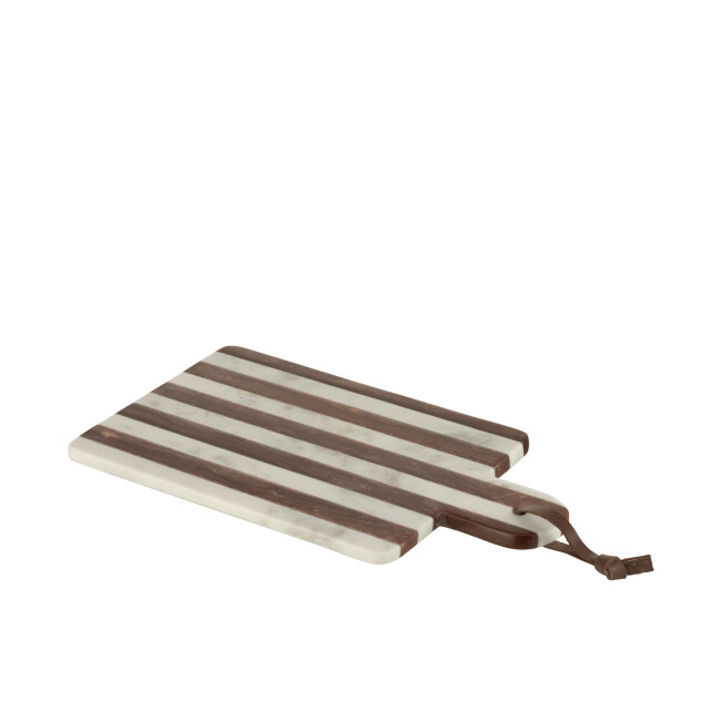 J-Line plank rechthoekig streep marmer wit/ small 41x20x2cm 3008340 large