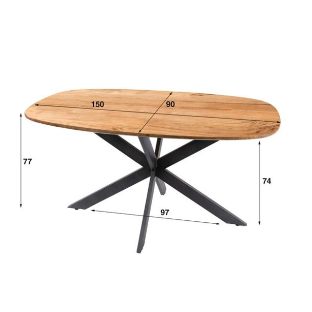 Hoyz eetkamertafel 150 arhus solid massief acacia naturel 3171146 large