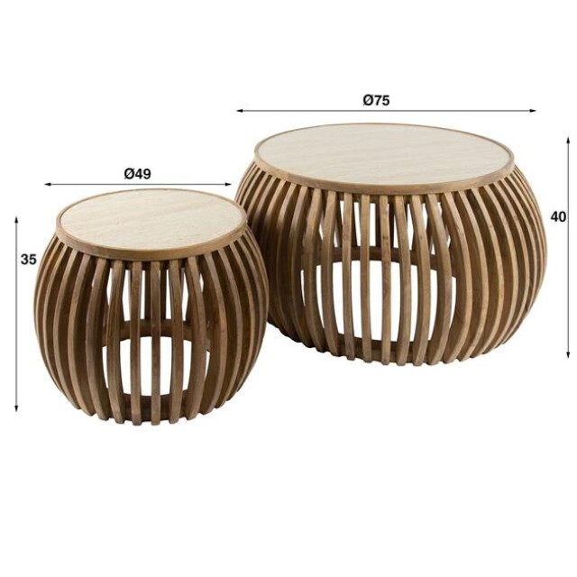 Hoyz salontafel set-2 curve nuovo travertin massief mango 3171143 large