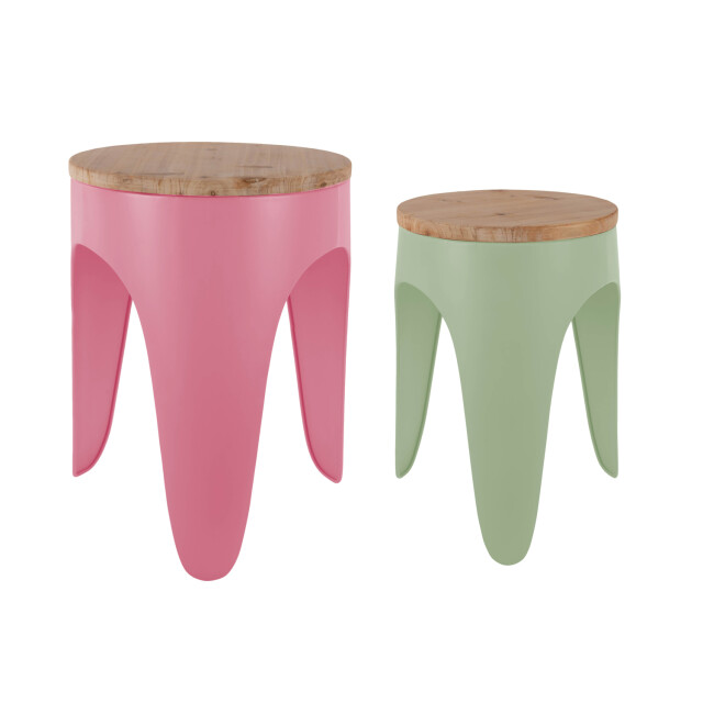 Leitmotiv kruk set double funky tan rose & tea green 3062204 large