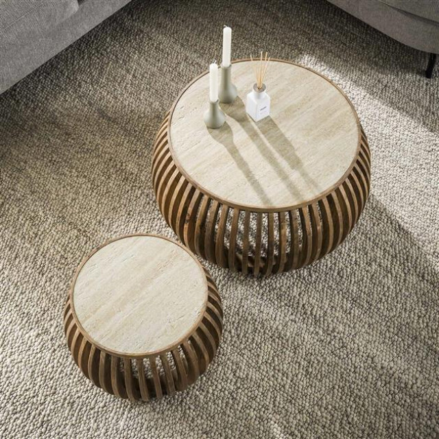 Hoyz salontafel set-2 curve nuovo travertin massief mango 3171143 large